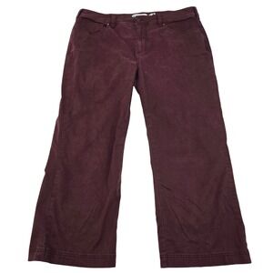 Aventura Organic Cotton Wide Leg Pants 10 Maroon Red Tencel Stretch Sustainable
